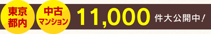 「東京都内」「中古マンション」11,000件大公開中!